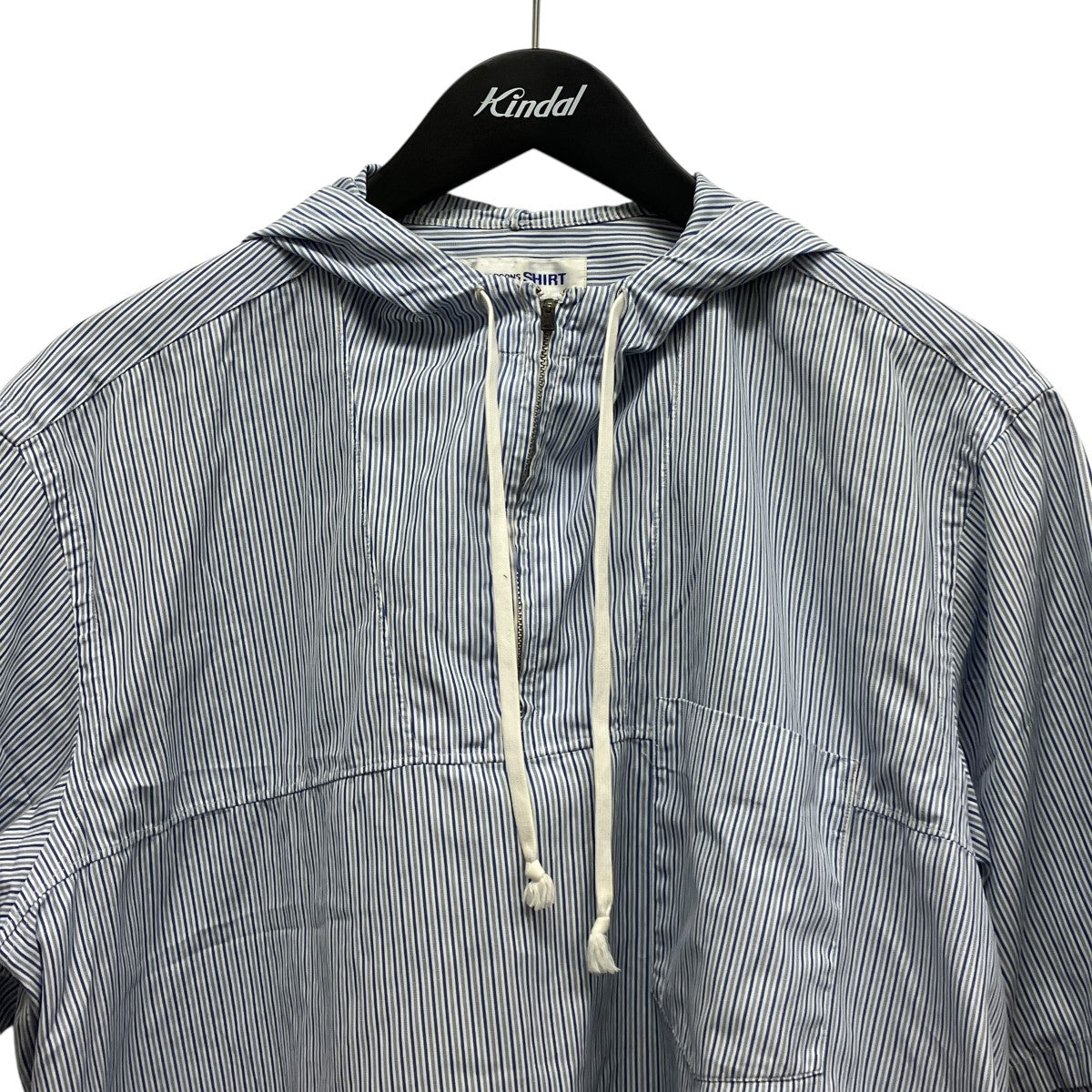 COMME des GARCONS SHIRT ハーフジップストライプフード半袖シャツ 古着・中古-3枚目のアイテム画像