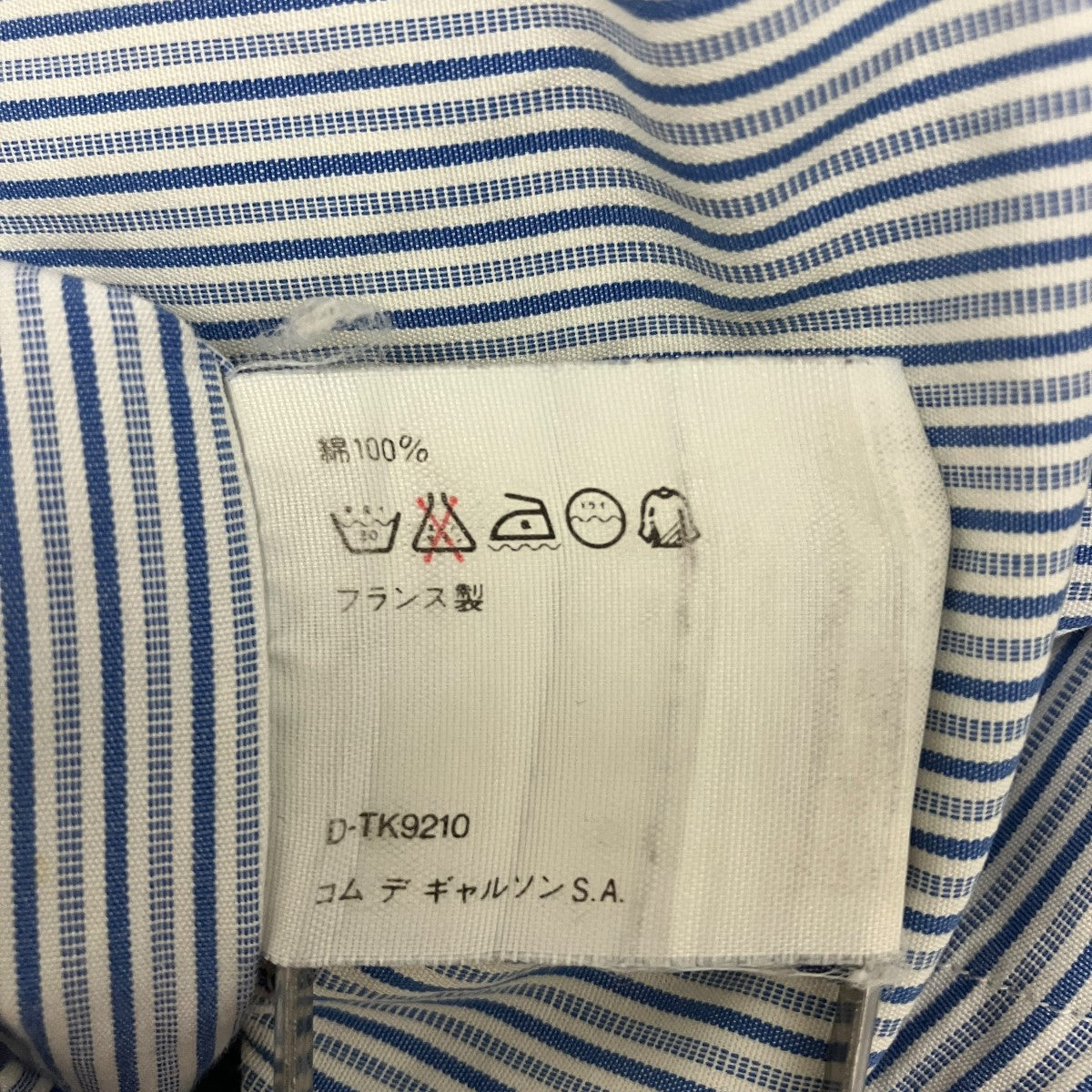 COMME des GARCONS SHIRT ハーフジップストライプフード半袖シャツ 古着・中古-6枚目のアイテム画像
