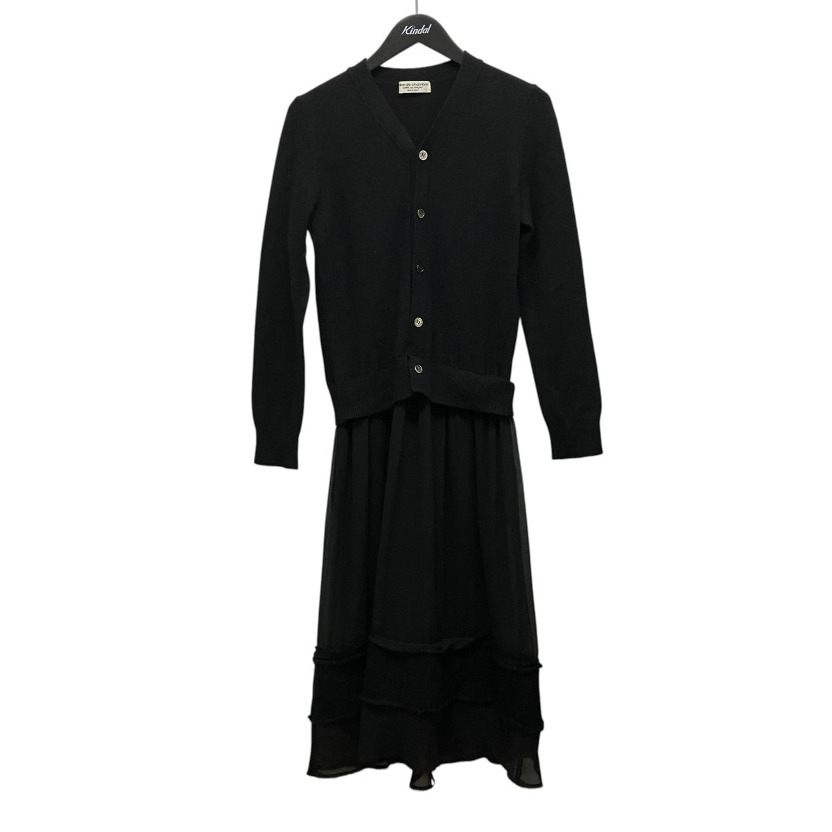 ROBE DE CHAMBRE COMME DES GARCONS 02SSニットカーディガンドッキングワンピースRG-O010 古着・中古-1枚目のアイテム画像