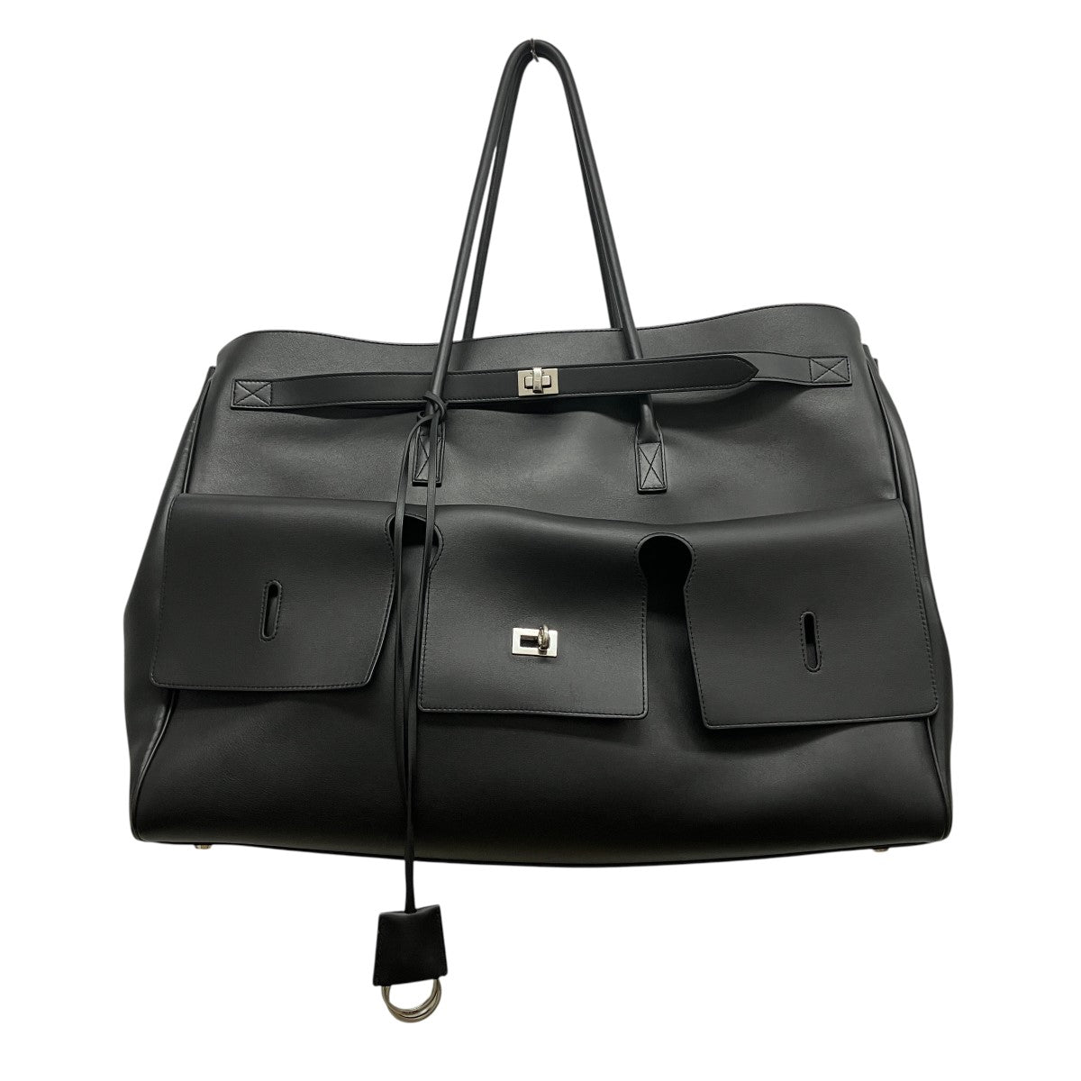 BALENCIAGA 製造番号なしベルエアーエクストララージレザーキャリーバッグ805480 Bel Air XL Leather Carry Bag 古着・中古-1枚目のアイテム画像