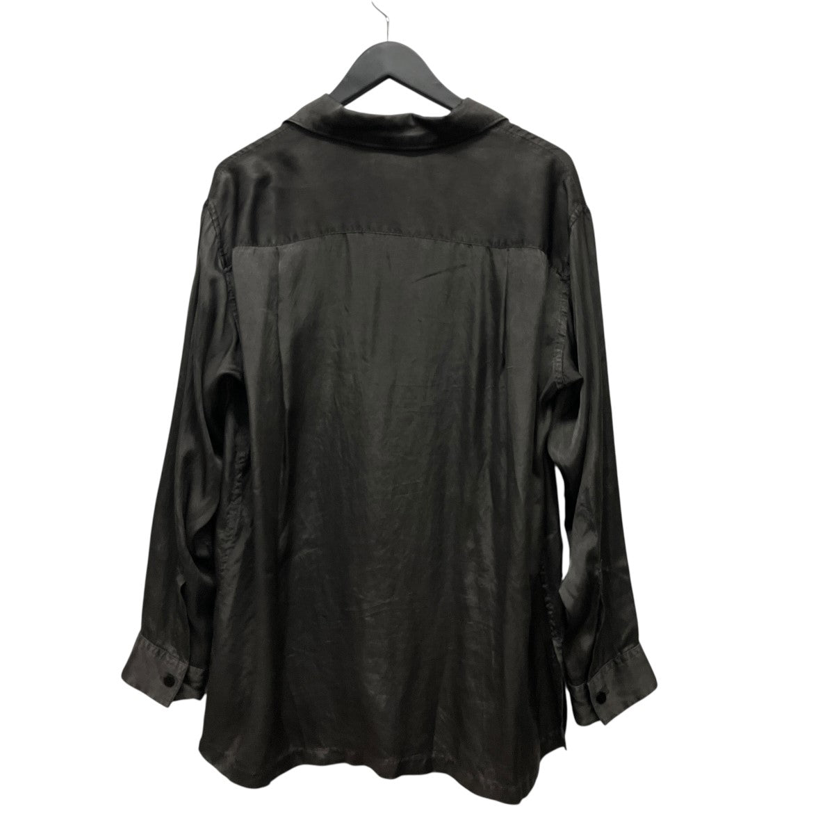 25AWPIGMENT CUPRO OPEN COLLAR SHIRTS4ポケットサテン長袖シャツA00203SH