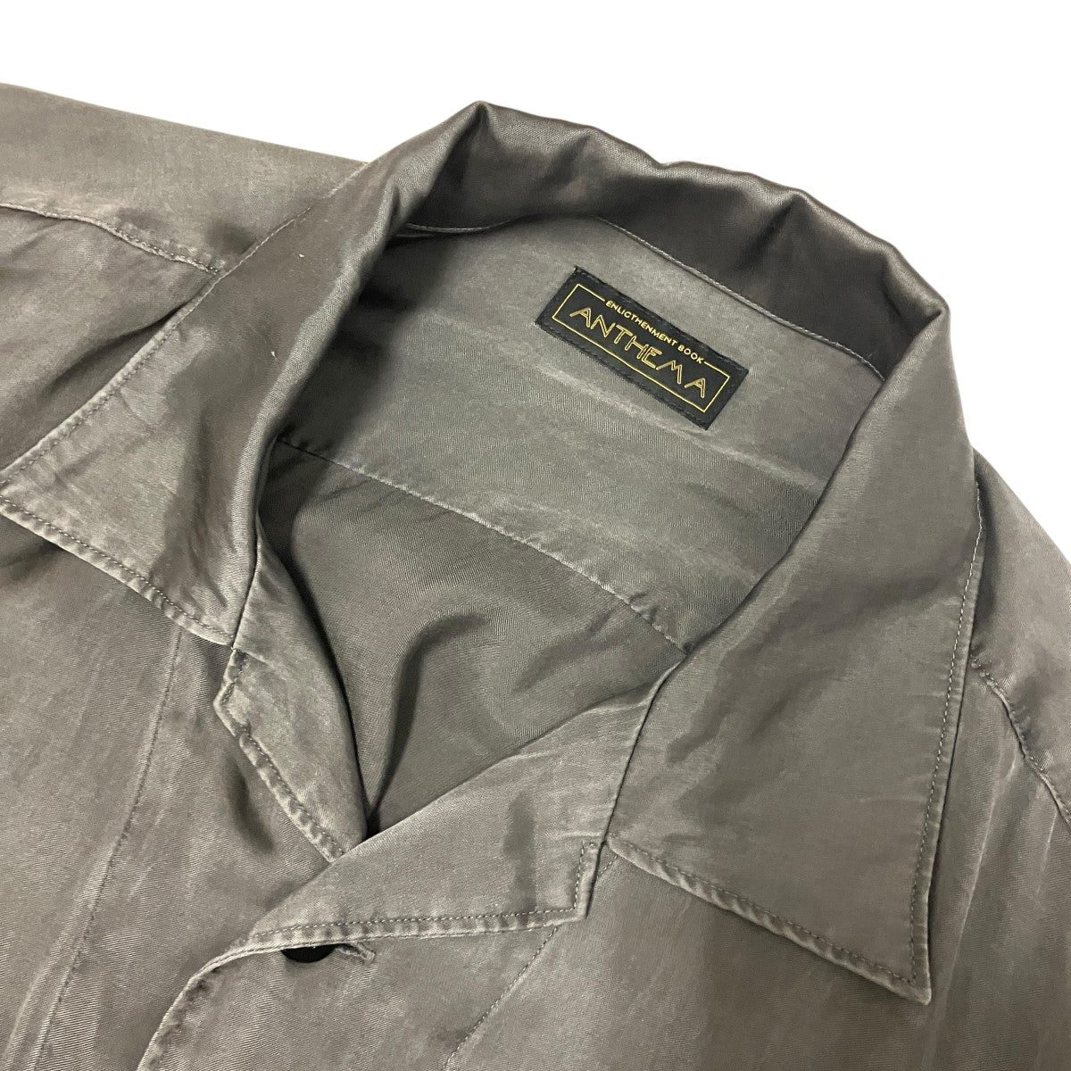 25AWPIGMENT CUPRO OPEN COLLAR SHIRTS4ポケットサテン長袖シャツA00203SH