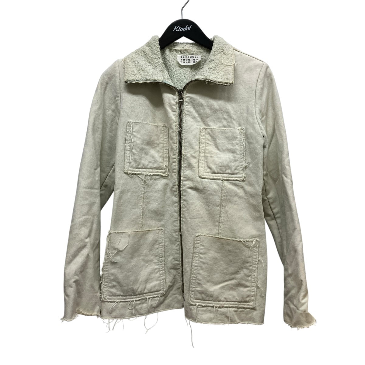 Maison Martin Margiela 6 裏ボアダメージ加工4ポケットジップアップジャケット532K0760957 古着・中古-1枚目のアイテム画像