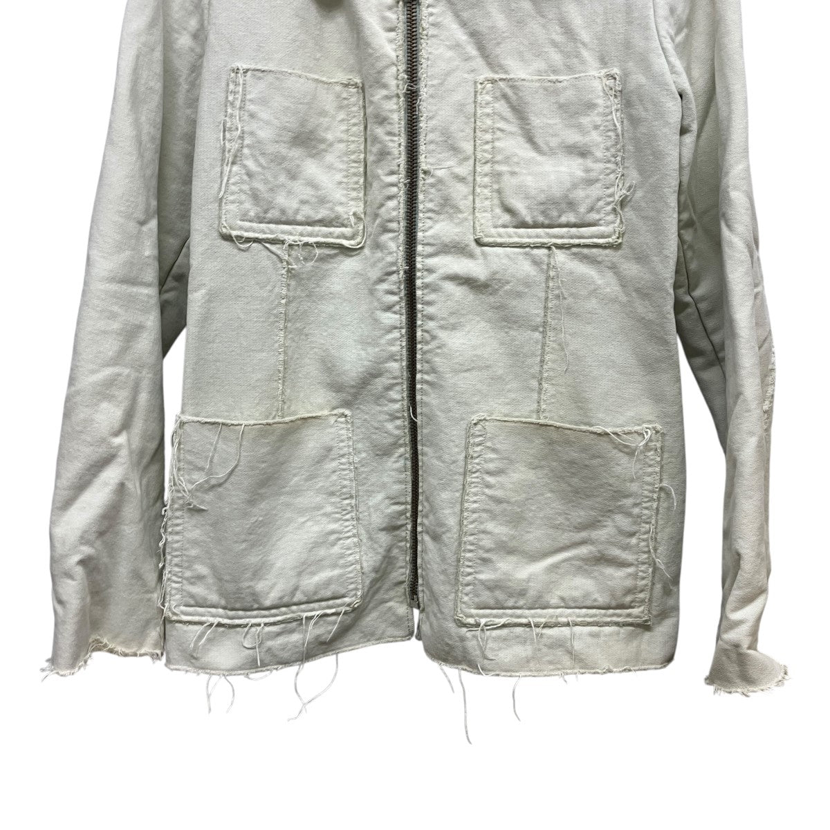 Maison Martin Margiela 6 裏ボアダメージ加工4ポケットジップアップジャケット532K0760957 古着・中古-4枚目のアイテム画像