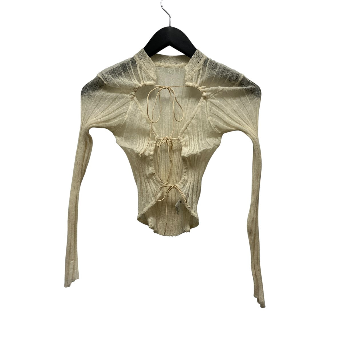 16G SHEER WIDE RIB CARDIGANバックリボンシースルーカットソー25SKN-#733L
