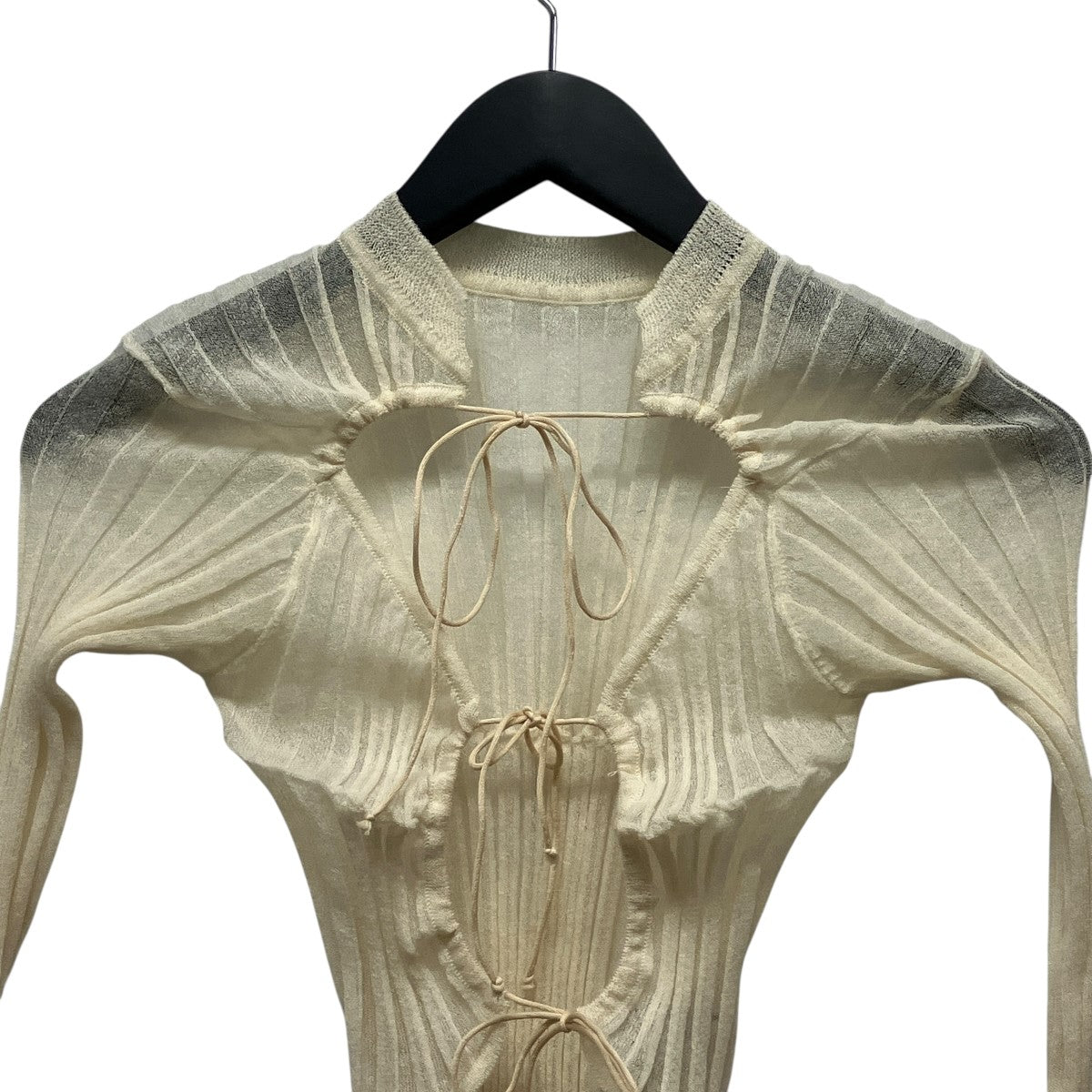 16G SHEER WIDE RIB CARDIGANバックリボンシースルーカットソー25SKN-#733L
