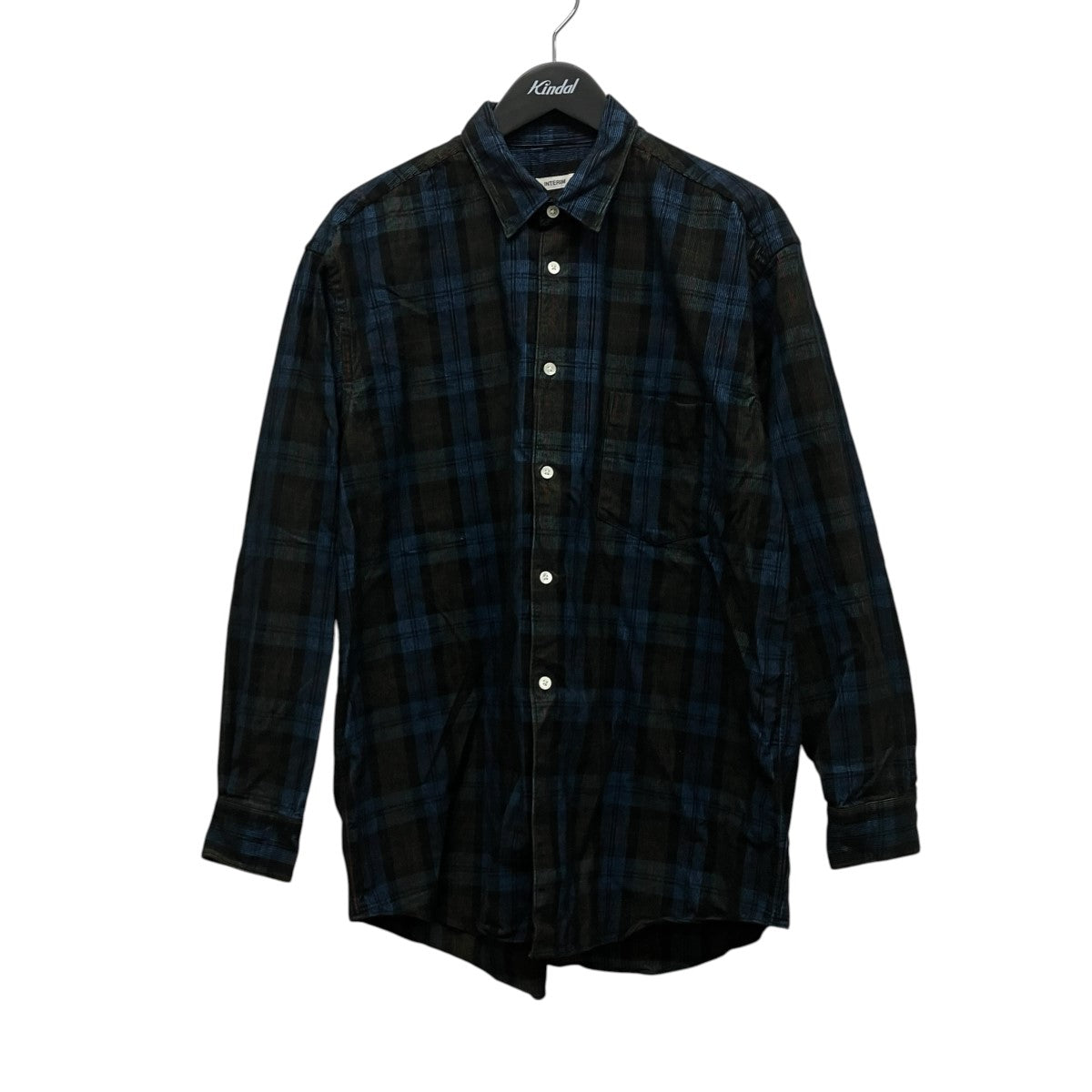 INTERIM コーデュロイチェック長袖シャツ 古着・中古-1枚目のアイテム画像