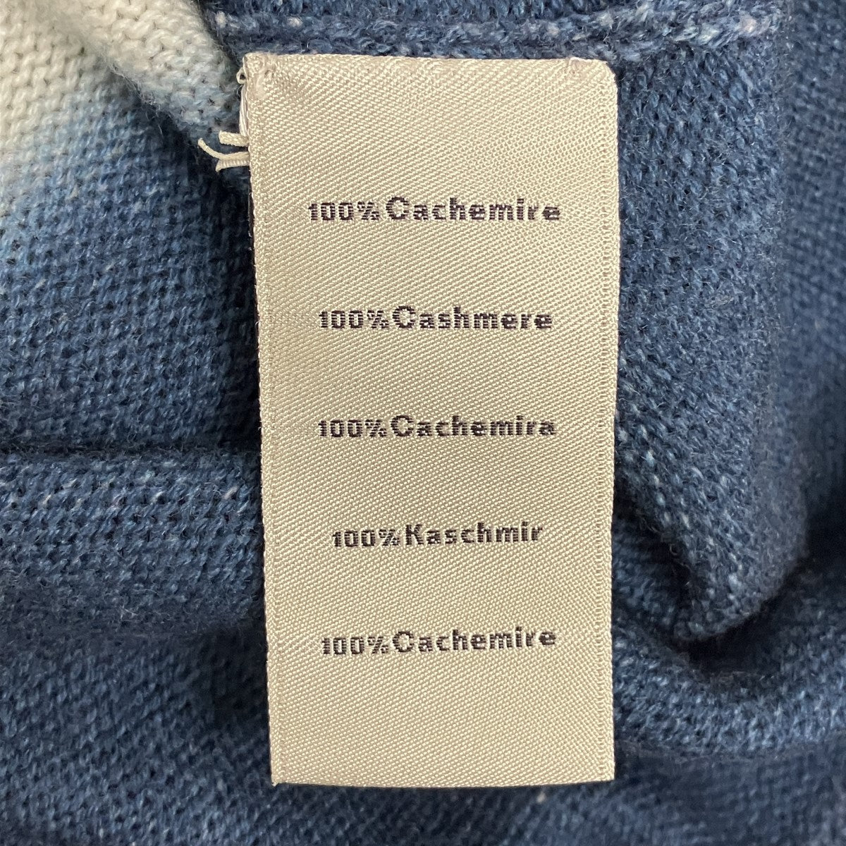 HERMES(エルメス) カシミヤニットシャツ ライトグレー×ネイビー サイズ