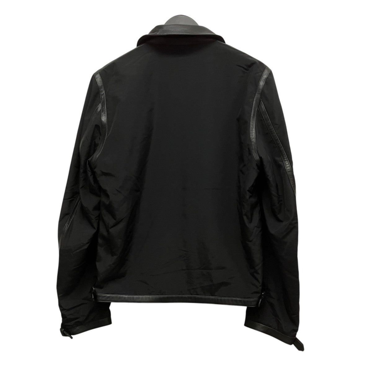 HERMES ナイロン×レザーZIP UPジャケット 古着・中古-2枚目のアイテム画像