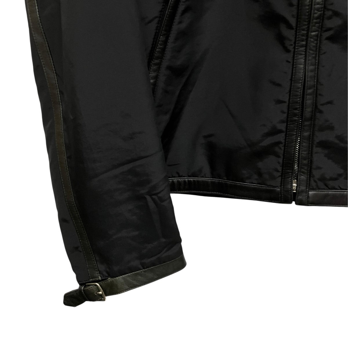 HERMES ナイロン×レザーZIP UPジャケット 古着・中古-6枚目のアイテム画像