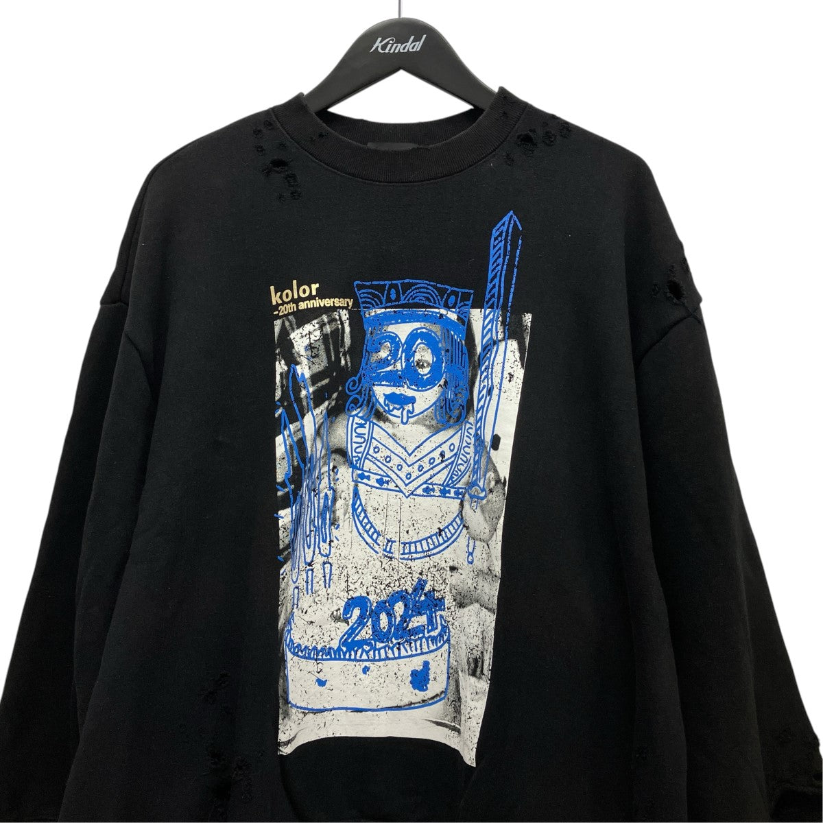 Kolor 24AWダメージ加工スウェットトレーナー24WCM-T20209S 古着・中古-3枚目のアイテム画像