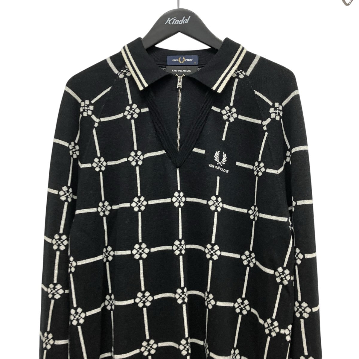 FRED PERRY×KRIS VAN ASSCHE Long Sleeve Knitted JumperハーフジップニットポロシャツSK2106 古着・中古-3枚目のアイテム画像