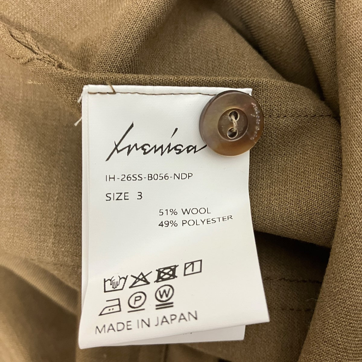 26SSOPEN COLLAR SHIRTオープンカラーシャツIH-26SS-B056-NDP