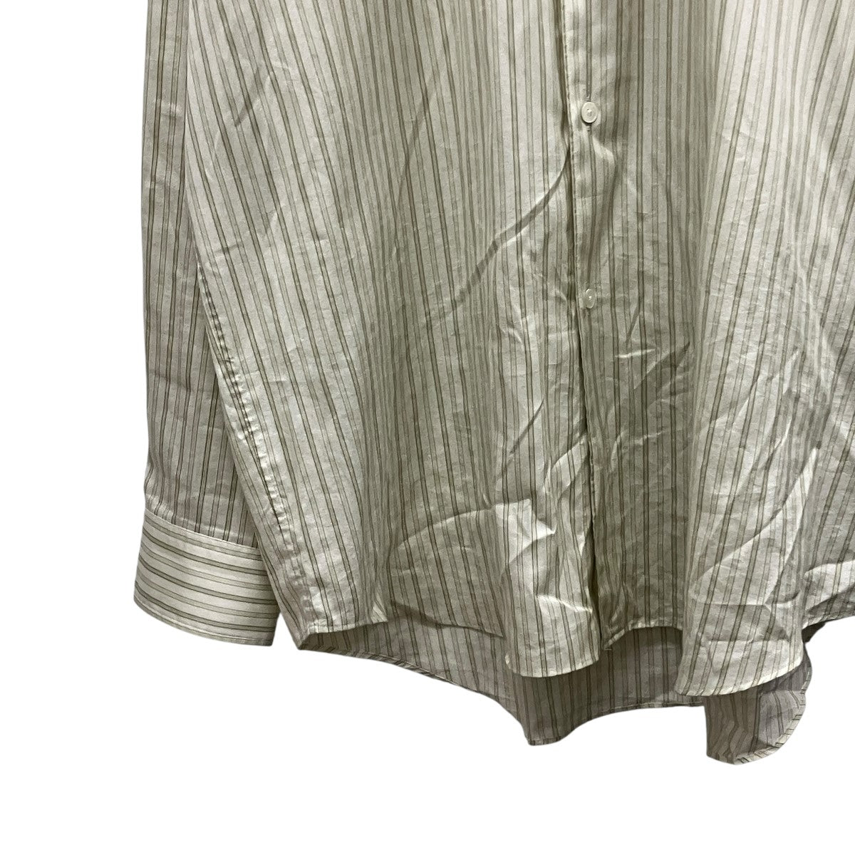 26SSCOTTON SILK STRIPE SHIRTストライプ長袖シャツA26SS01CS