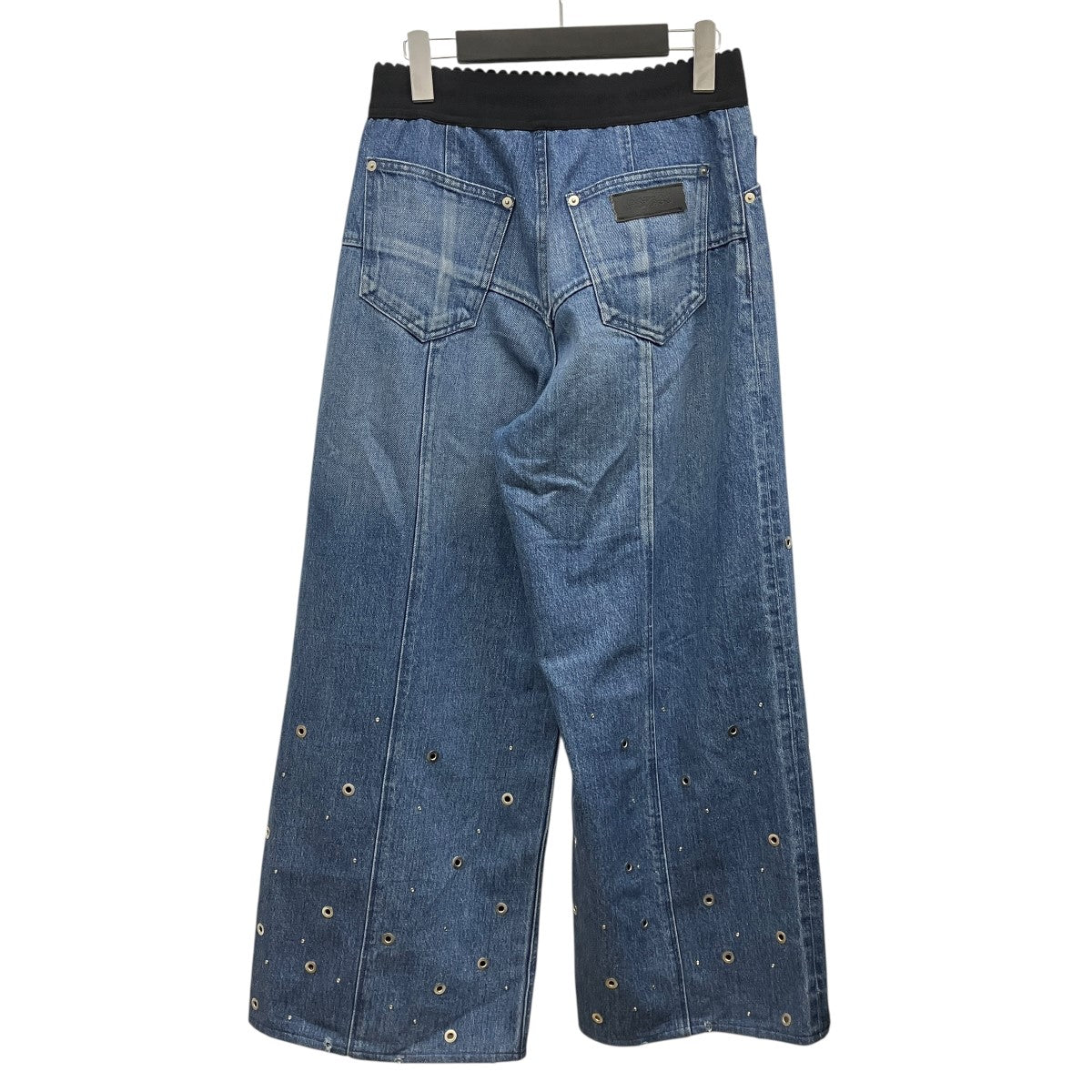 ORGANIC COTTON DENIM WIDE-LEG JEANS WITH STUDSスタッズデニムスカートFTC252-0608