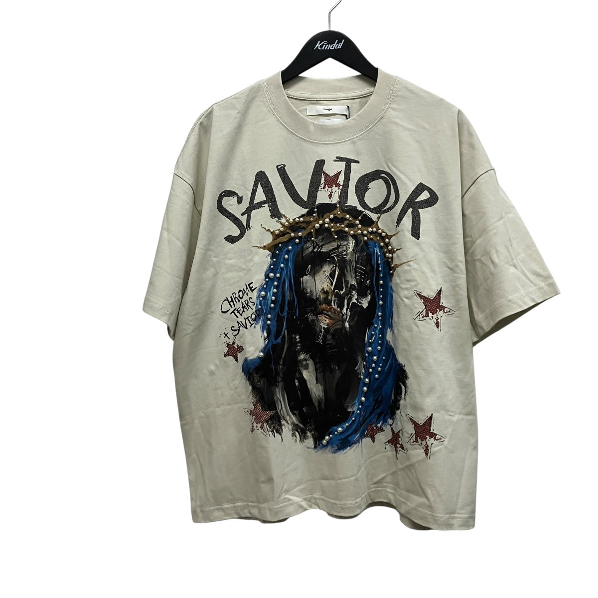 25SSREDEMPTION NIGHT 3D PEARL TEESビジュープリントオーバーサイズTシャツ
