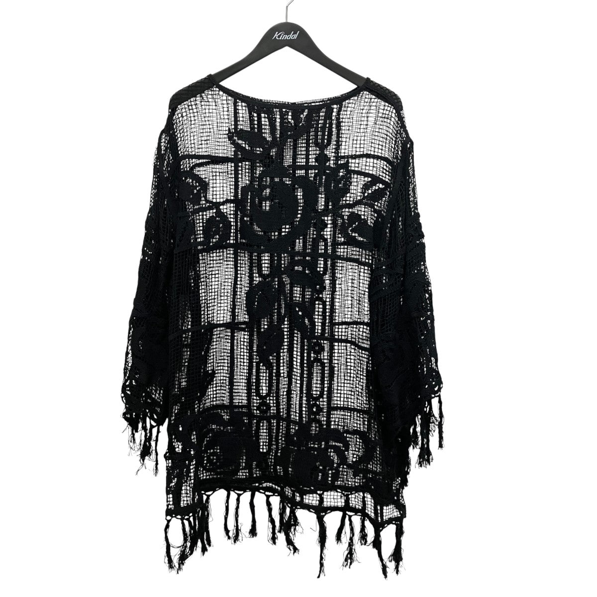 MEDI LOOSE MESH FLOWER KNIT TOPSメッシュレースロングスリーブカットソー0225101610910