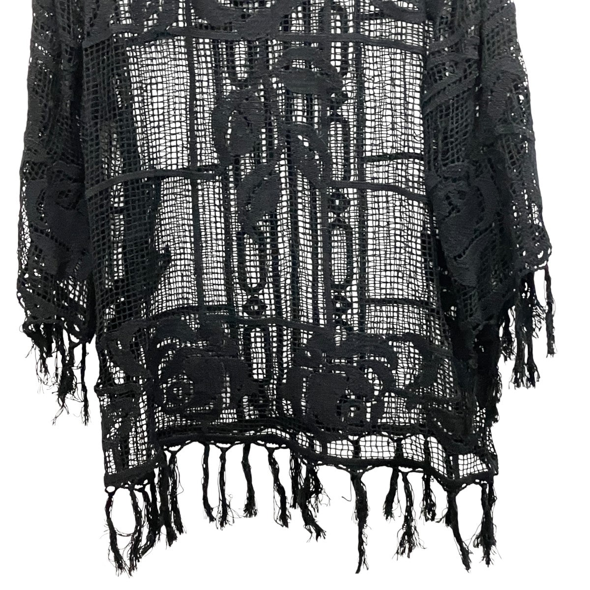 MEDI LOOSE MESH FLOWER KNIT TOPSメッシュレースロングスリーブカットソー0225101610910