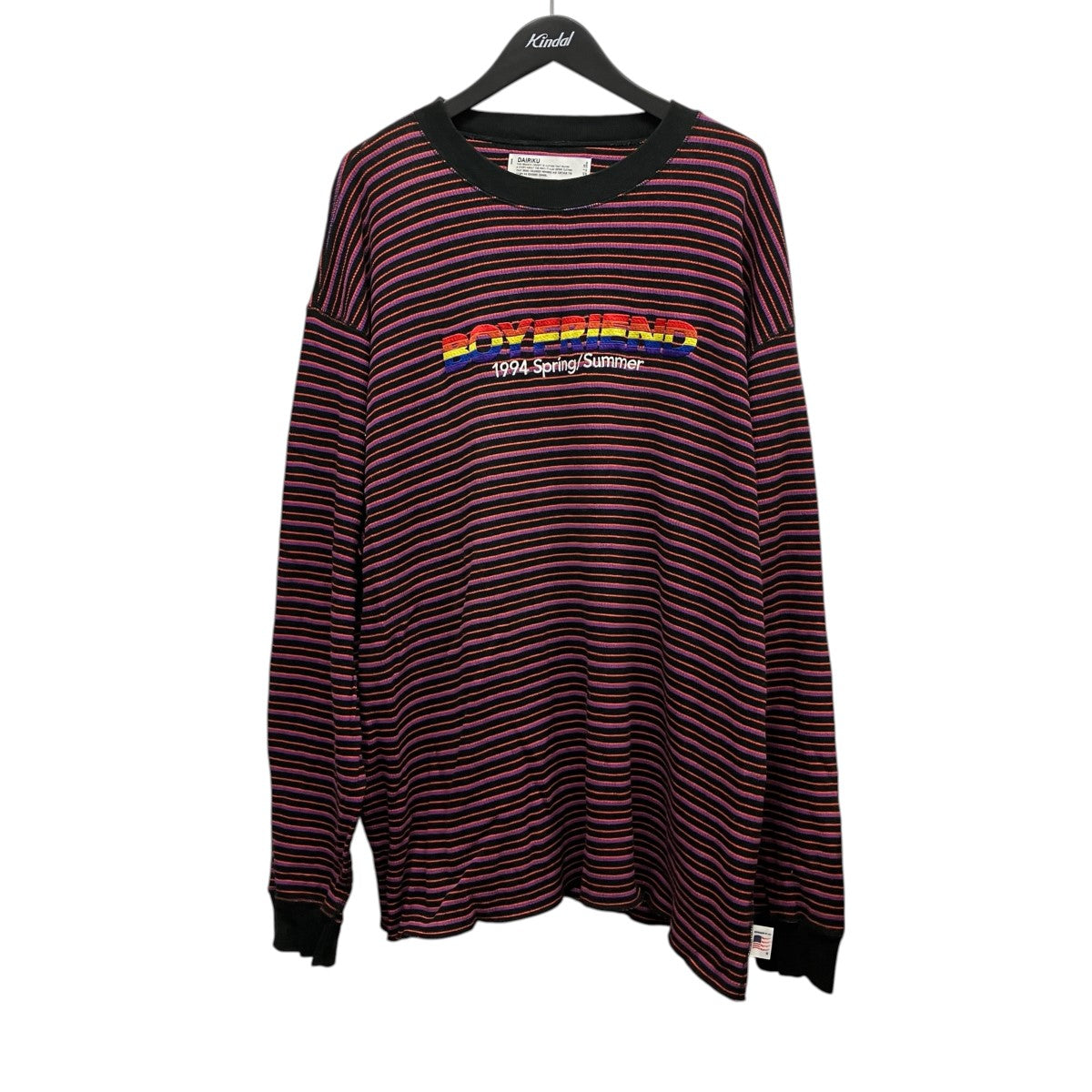 DAIRIKU 22SSCouple Border Embroidery TeeボーダーロングTシャツ22SS C-10 古着・中古-1枚目のアイテム画像