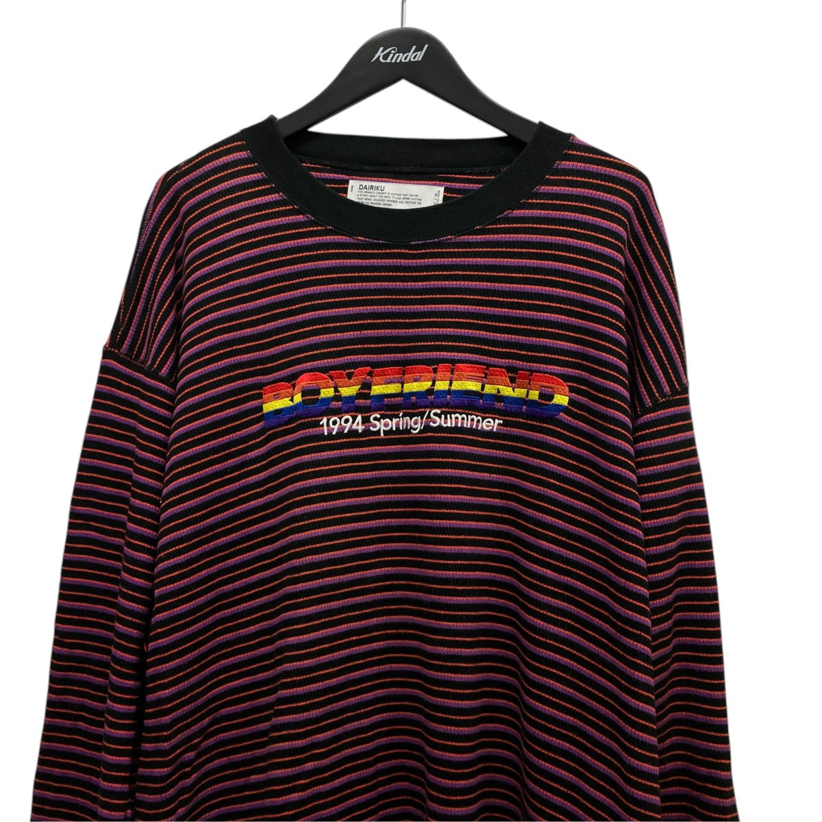 DAIRIKU 22SSCouple Border Embroidery TeeボーダーロングTシャツ22SS C-10 古着・中古-3枚目のアイテム画像