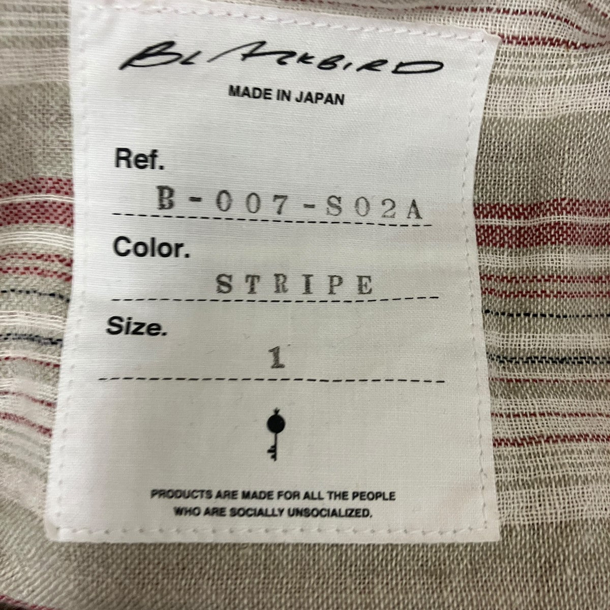 26SSpullover shirtストライププルオーバーボウタイ長袖シャツB-007-S02A
