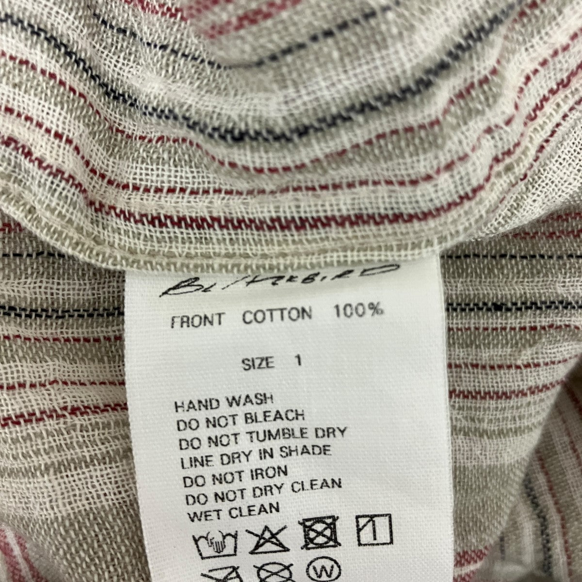 26SSpullover shirtストライププルオーバーボウタイ長袖シャツB-007-S02A
