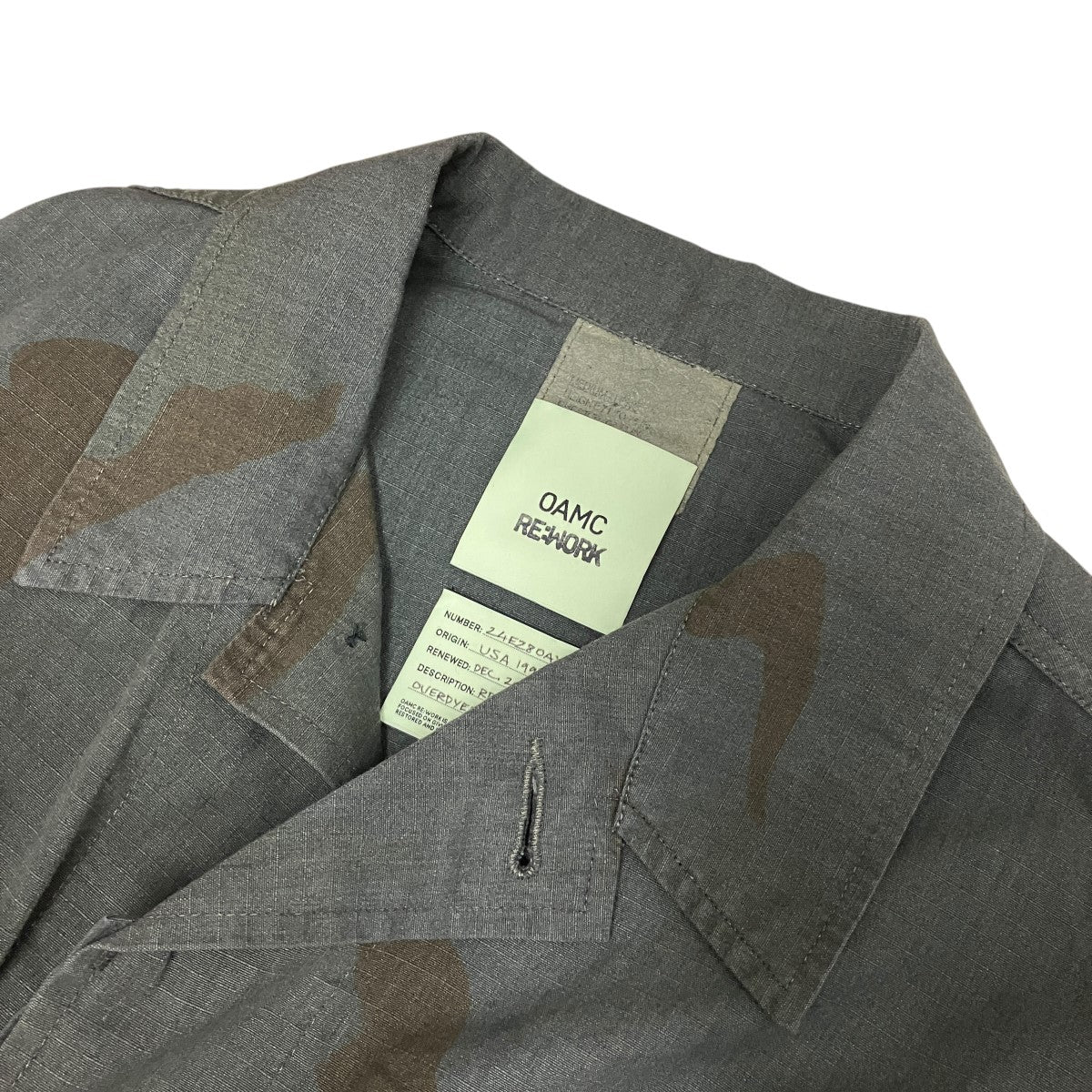 24SSOVERDYED BDU SHIRT JACKETカモ柄ミリタリージャケット24E28OAX07