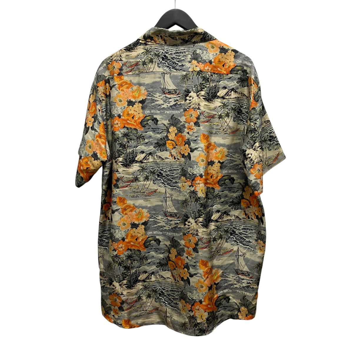 18SSOversized Silk Aloha Hawaiian Shirt総柄シルクアロハハワイアンシャツOMGA049S18871008