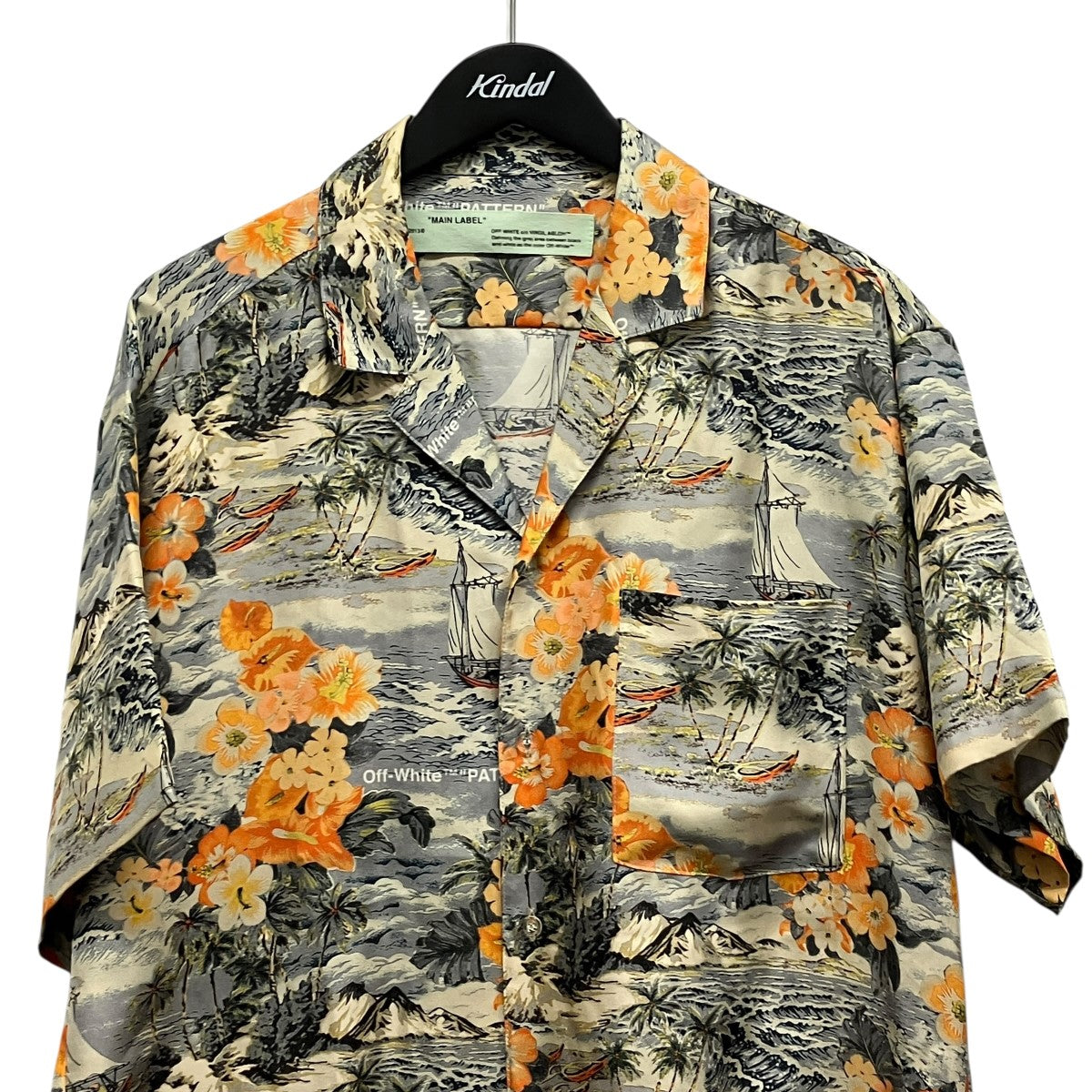 18SSOversized Silk Aloha Hawaiian Shirt総柄シルクアロハハワイアンシャツOMGA049S18871008