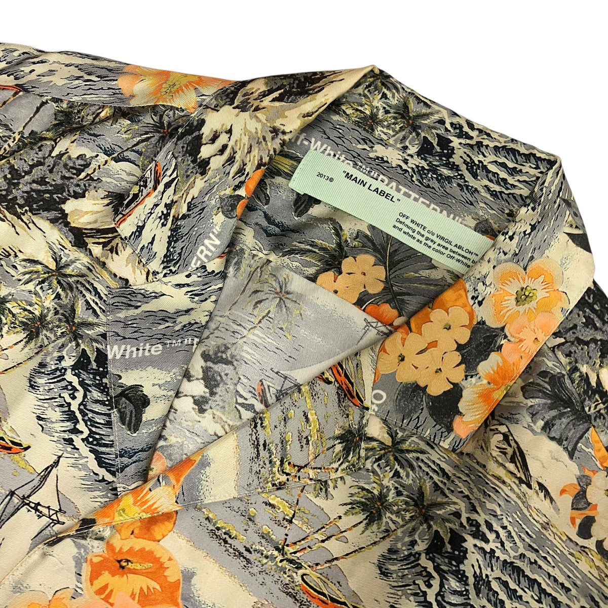 18SSOversized Silk Aloha Hawaiian Shirt総柄シルクアロハハワイアンシャツOMGA049S18871008