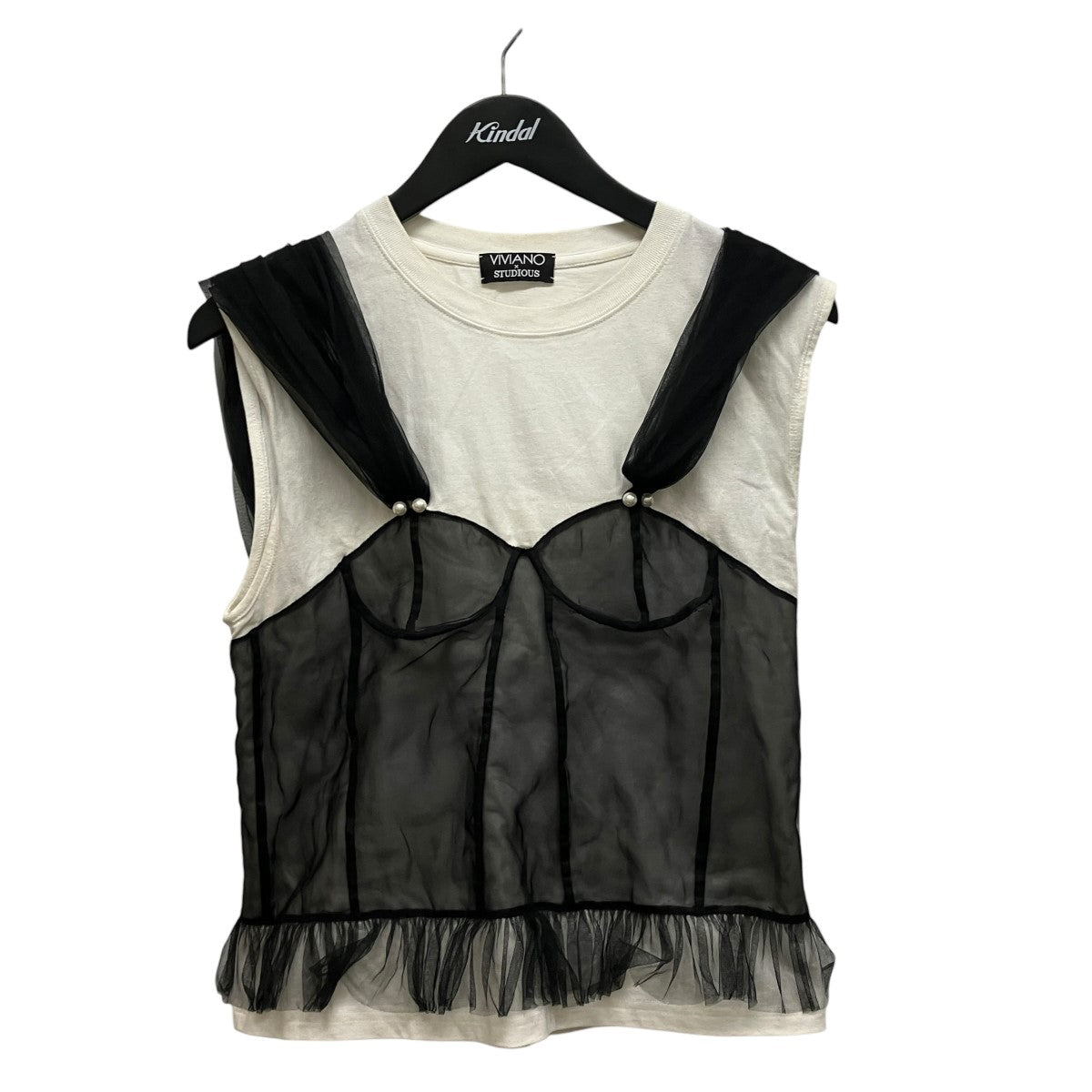 別注Tulle Corsert T-shirtチュールドッキングノースリーブTシャツVS-TBSS24-01
