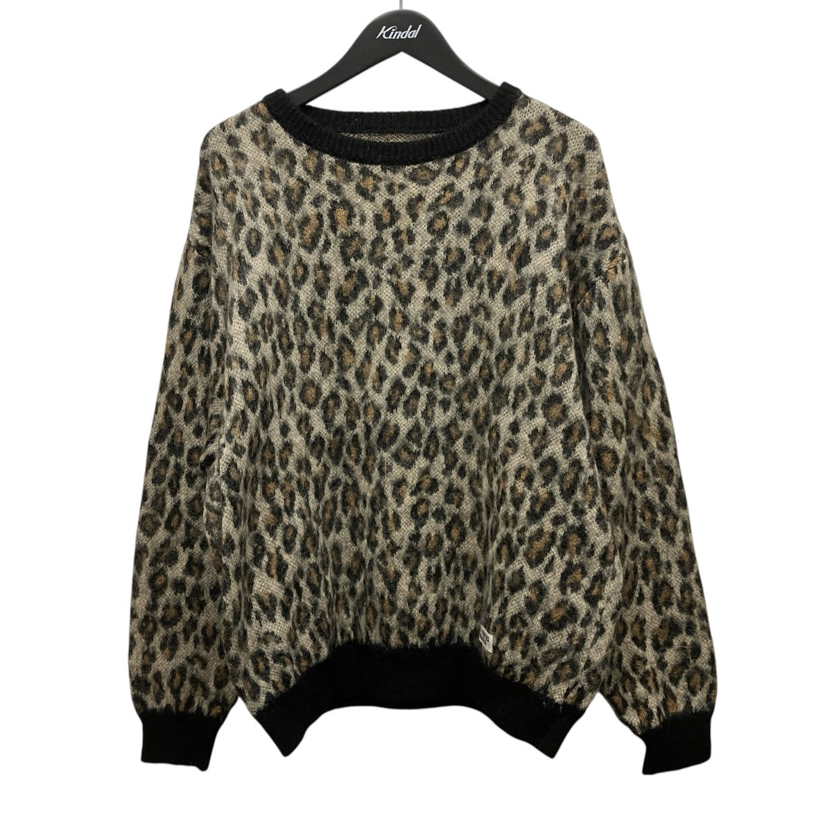 WACKO MARIA Leopard Mohair Knit Jacquard Sweaterモヘア混レオパード柄ニット 古着・中古-1枚目のアイテム画像