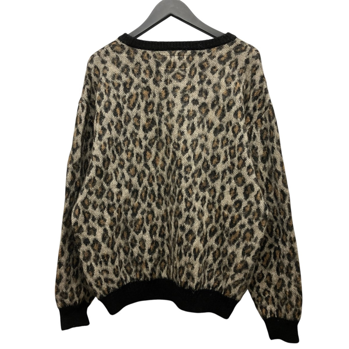 WACKO MARIA Leopard Mohair Knit Jacquard Sweaterモヘア混レオパード柄ニット 古着・中古-2枚目のアイテム画像