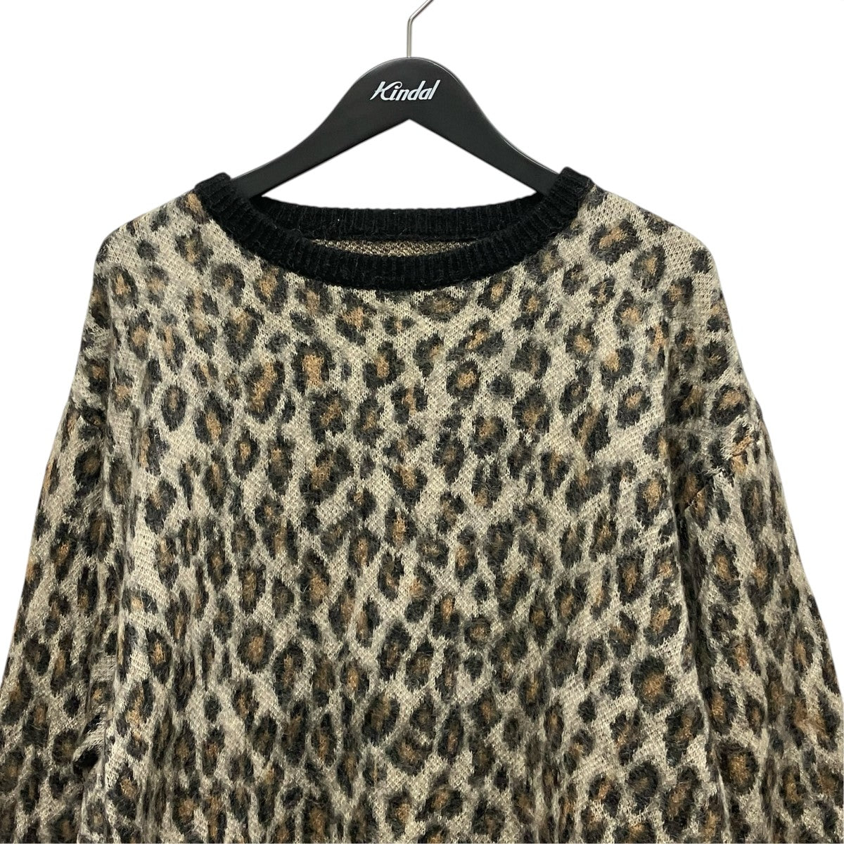 WACKO MARIA Leopard Mohair Knit Jacquard Sweaterモヘア混レオパード柄ニット 古着・中古-3枚目のアイテム画像