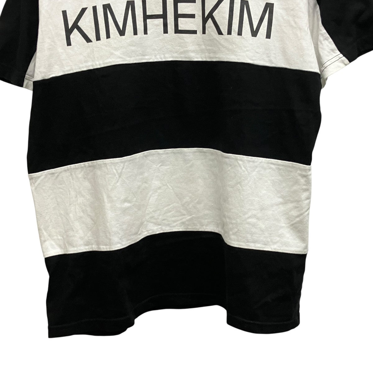 KIMHEKIM(キムヘキム) ロゴプリントボーダーTシャツPS24--JS02-BW PS24