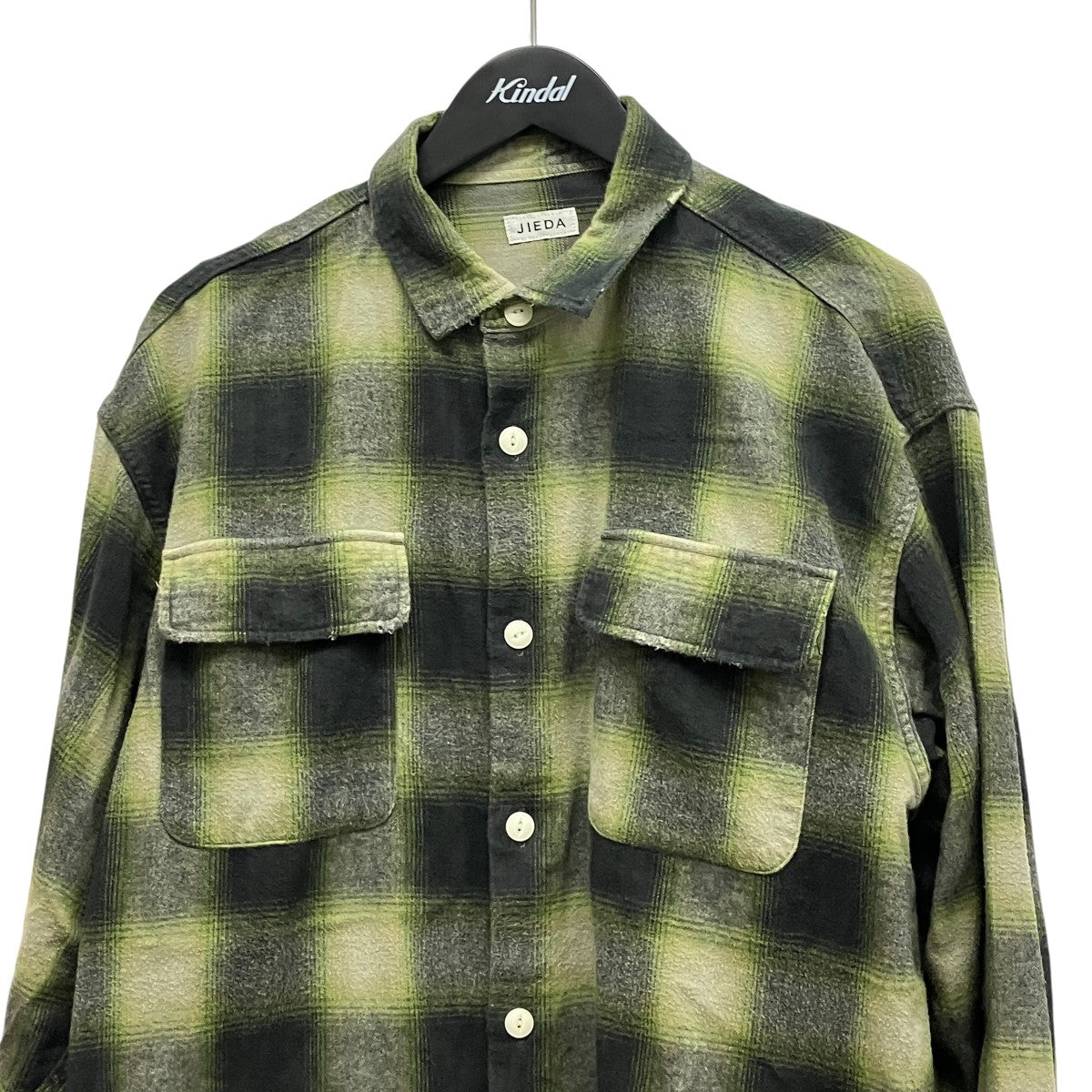 25AWNEL DAMAGE CHECK SHIRTダメージ加工チェックコットンシャツJie-25W-SH02