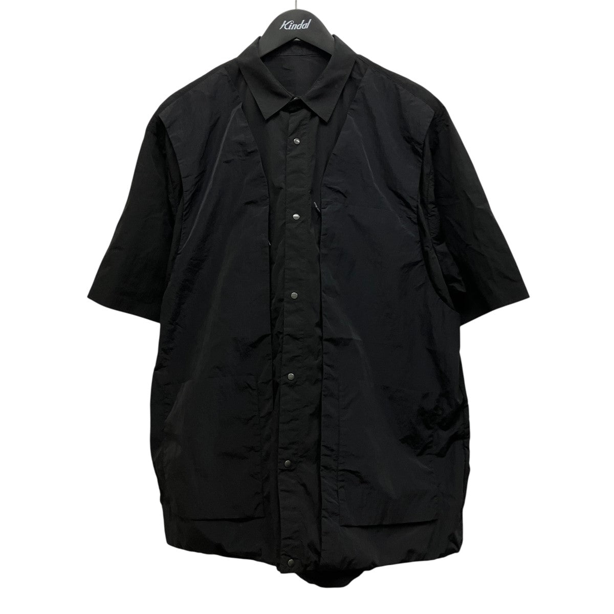 STUDIOUS別注 BLK SHORT SLEEVE SHIRTSナイロン半袖シャツBK2471104