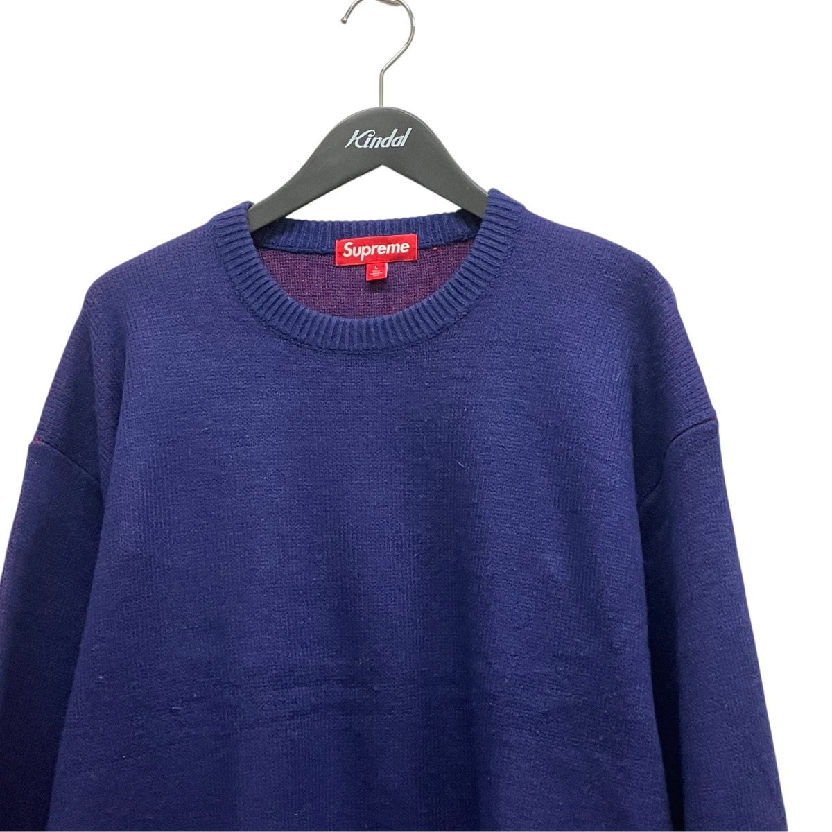 24AWバック刺しゅうニットFuck Money Sweater Navy