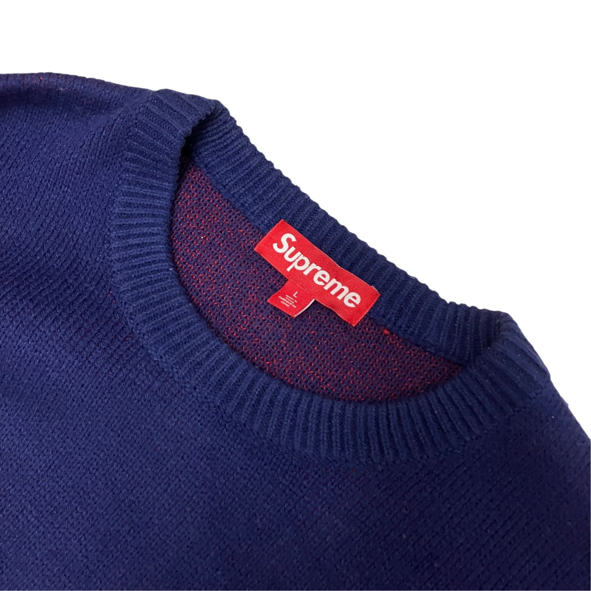 24AWバック刺しゅうニットFuck Money Sweater Navy