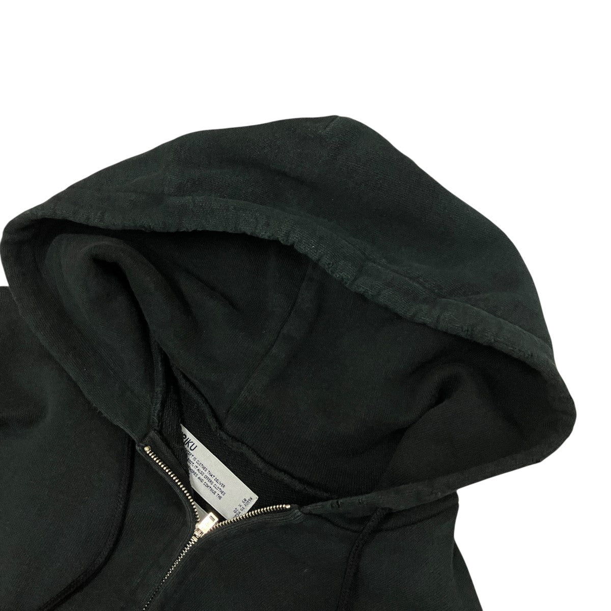 Water-repellent Vintage Wash Hoodieダメージ加工ジップアップパーカー23AW C-1