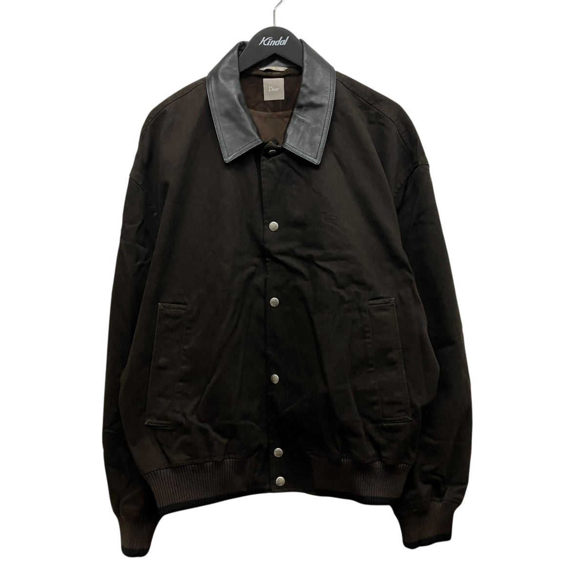 26SSIngrid Jacket襟レザーコットンツイルブルゾン683C403A3105