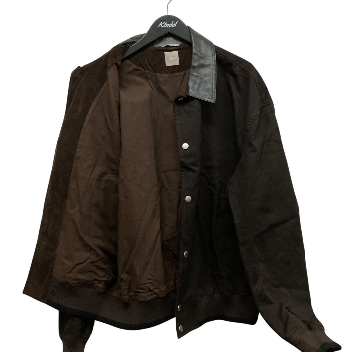 26SSIngrid Jacket襟レザーコットンツイルブルゾン683C403A3105