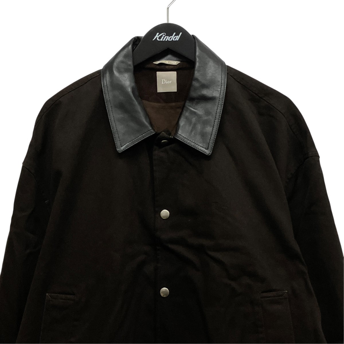 26SSIngrid Jacket襟レザーコットンツイルブルゾン683C403A3105