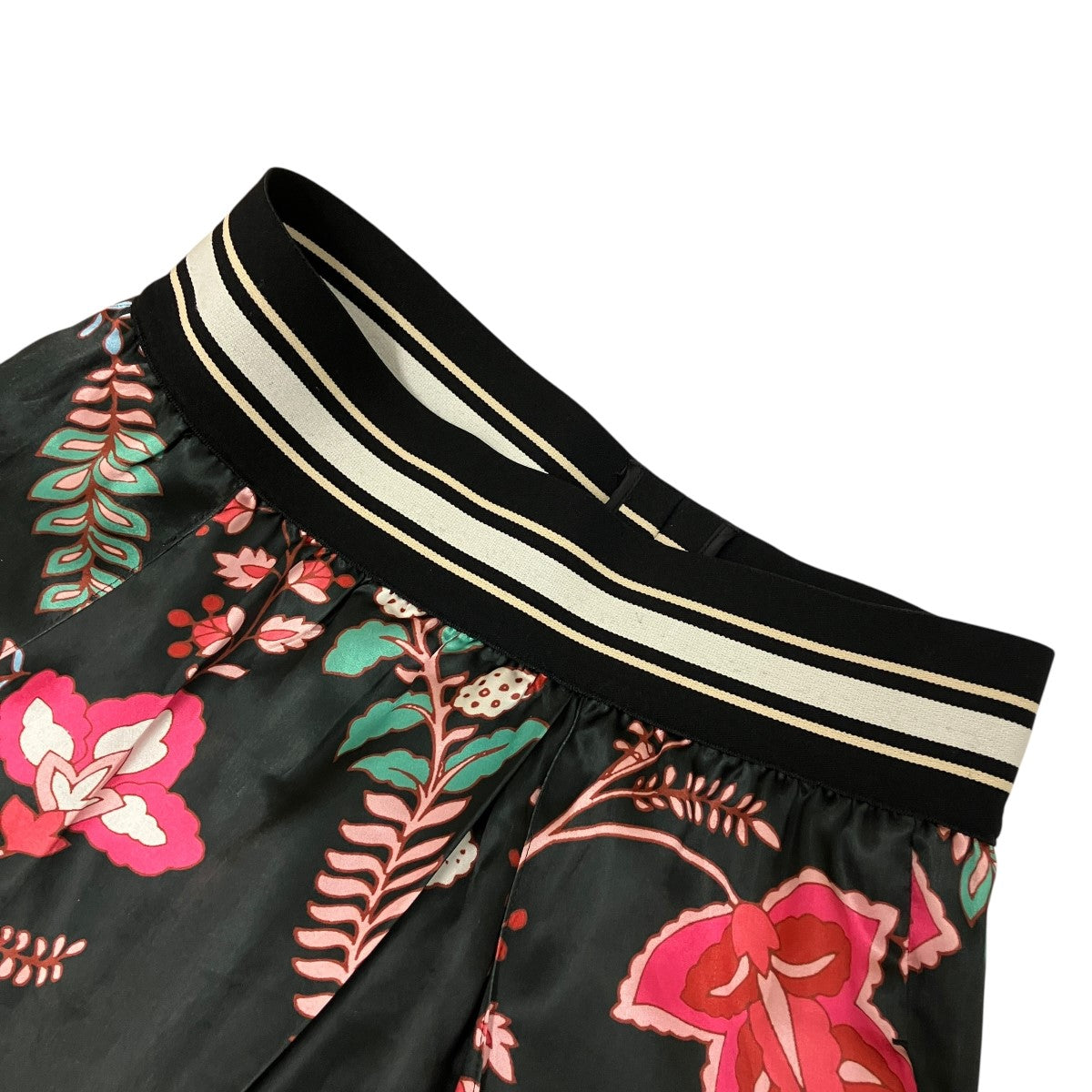 ETHNIC PATTERN ELASTIC PANTS総柄イージーサテンパンツ22SPT005