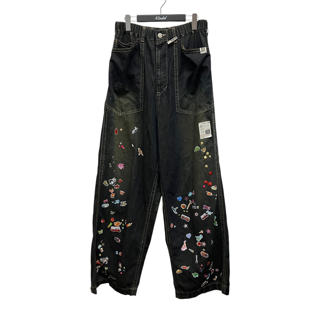Sticker Prints Denim Baker Pants総柄プリントイージーパンツJ14PT124