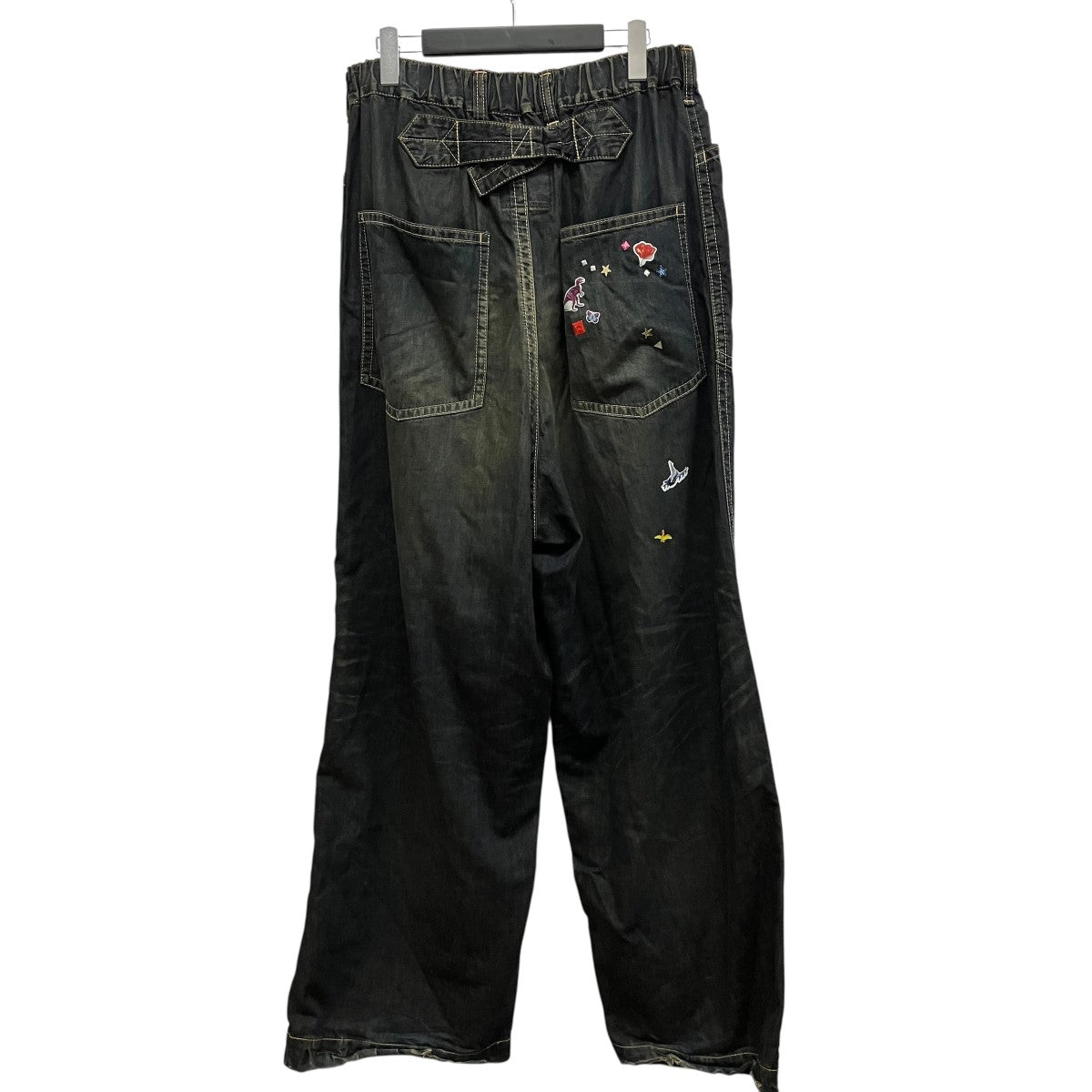 Sticker Prints Denim Baker Pants総柄プリントイージーパンツJ14PT124