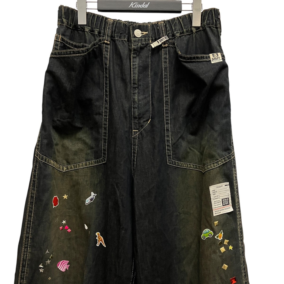 Sticker Prints Denim Baker Pants総柄プリントイージーパンツJ14PT124