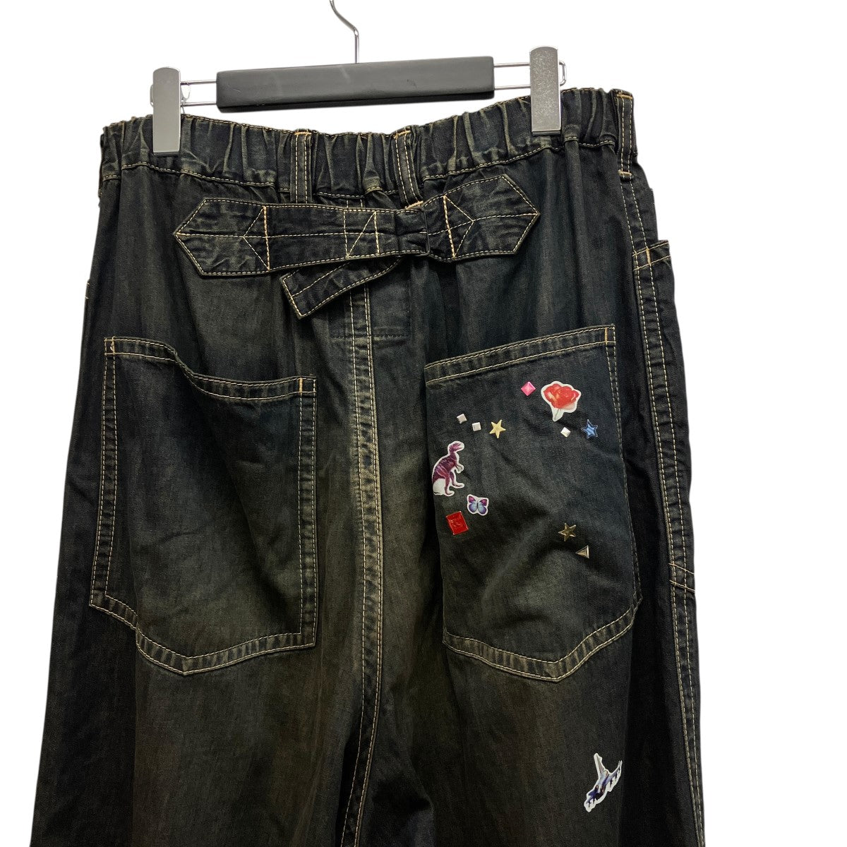 Sticker Prints Denim Baker Pants総柄プリントイージーパンツJ14PT124