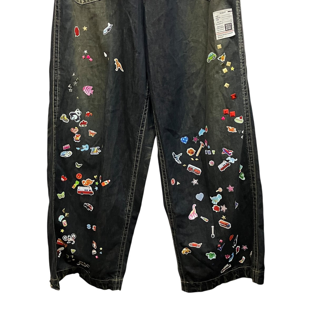 Sticker Prints Denim Baker Pants総柄プリントイージーパンツJ14PT124