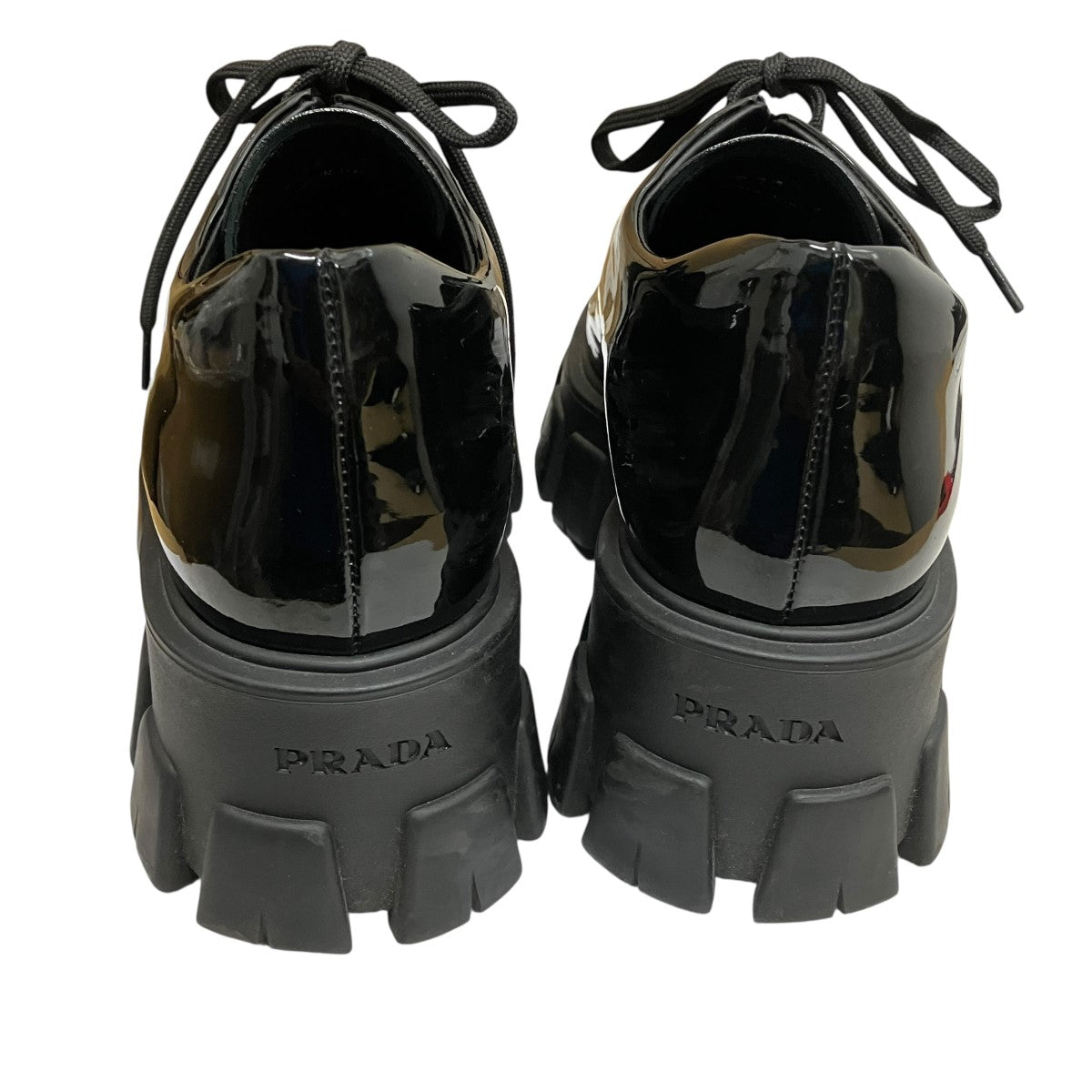 PRADA(プラダ) モノリスエナメル厚底シューズ708 708 ブラック サイズ